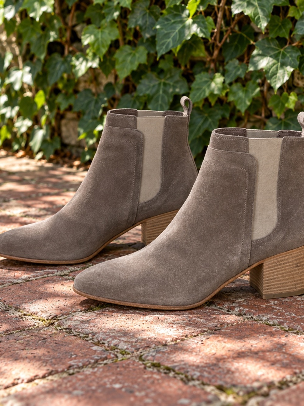 VINCE Quiet Luxury Taupe Suede Chelsea Ankle Boots, 8.5